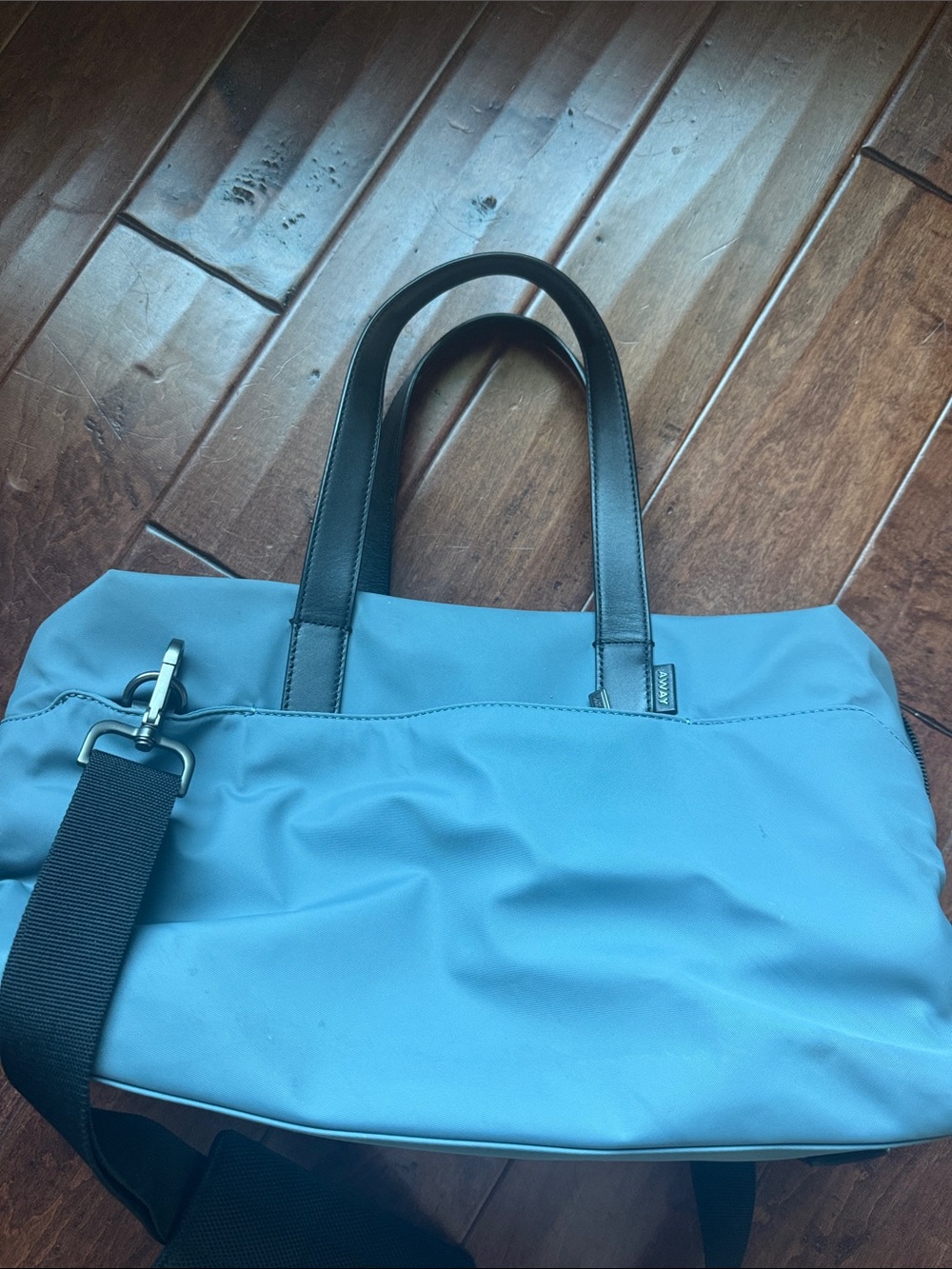 Away Light Blue Messenger Bag with Black Handles